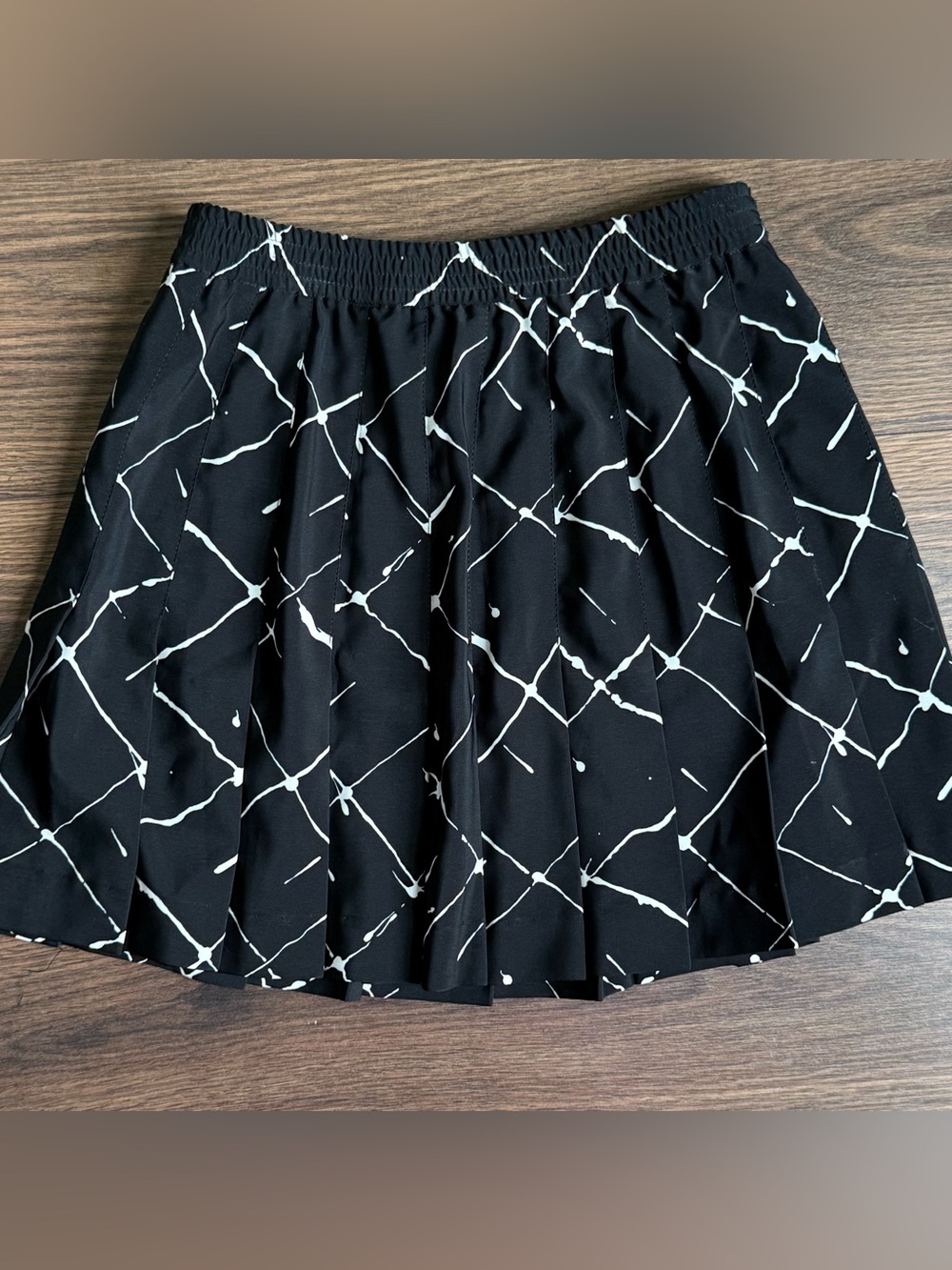 Vintage Quantum Sport Tennis Skort Black White Print Size 4